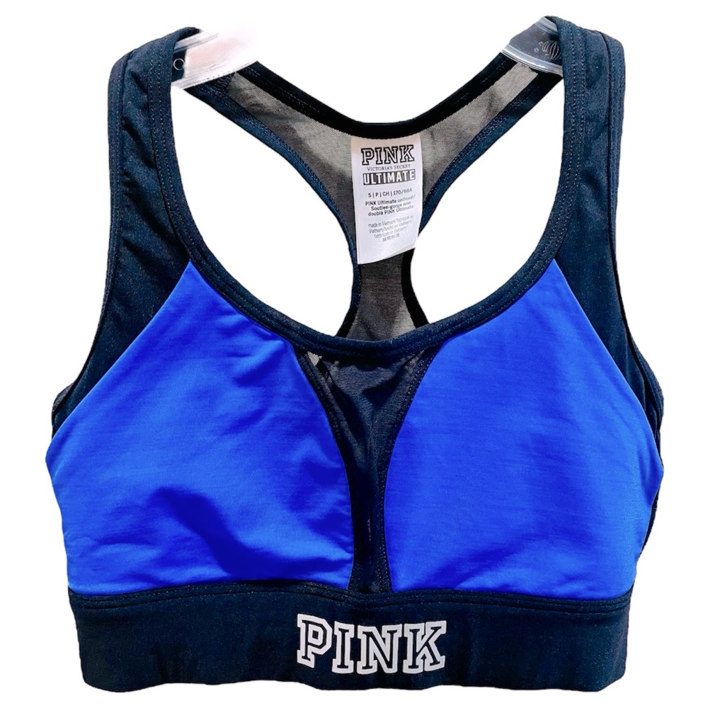 PINK Victoria's Secret Women's Blue Sports Bra Small